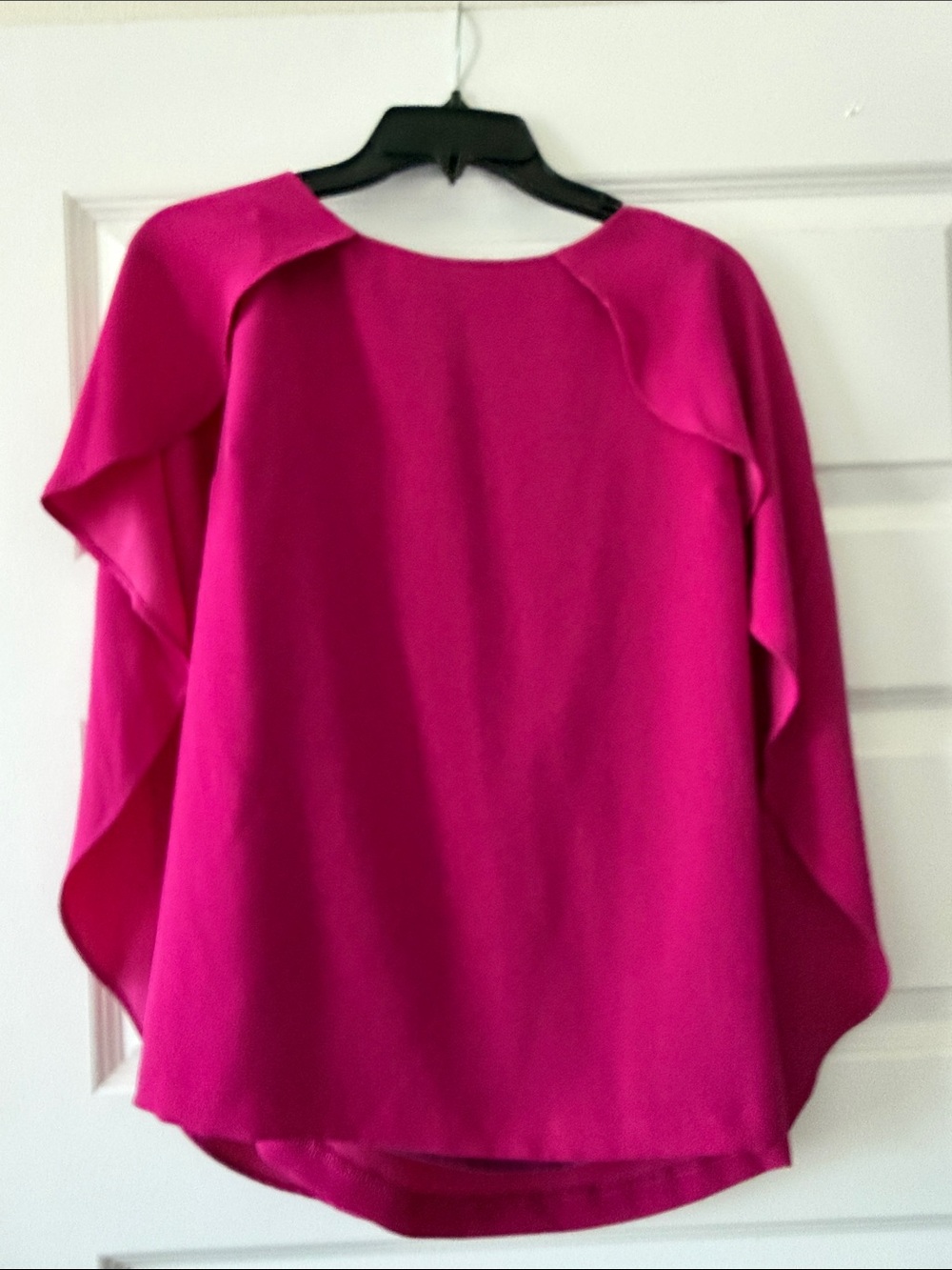 Trina Turk Fuchsia Cape Sleeve Blouse - Picture 3 of 5